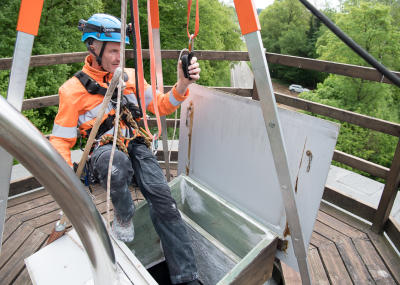 Reinigung eines Salzsilos